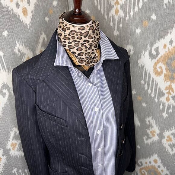 Ralph Lauren Blue Label Jackets & Blazers - Ralph Lauren Midnight Shadow Stripe Wool Gaberdine Blazer